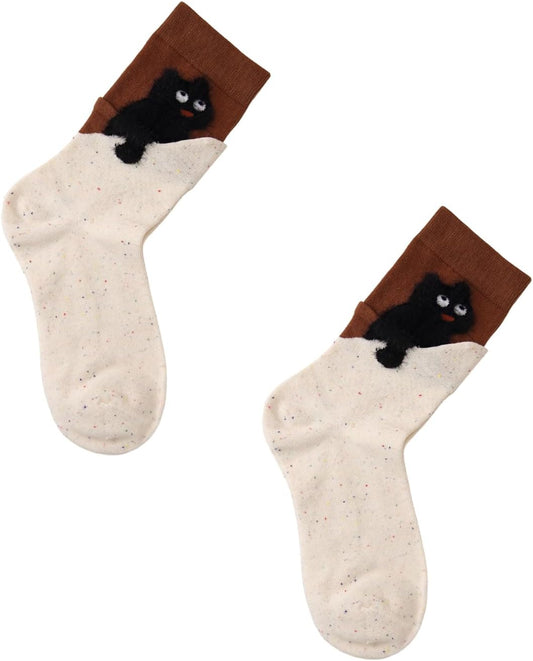 Chaussettes – pour femme, antidérapant, en coton