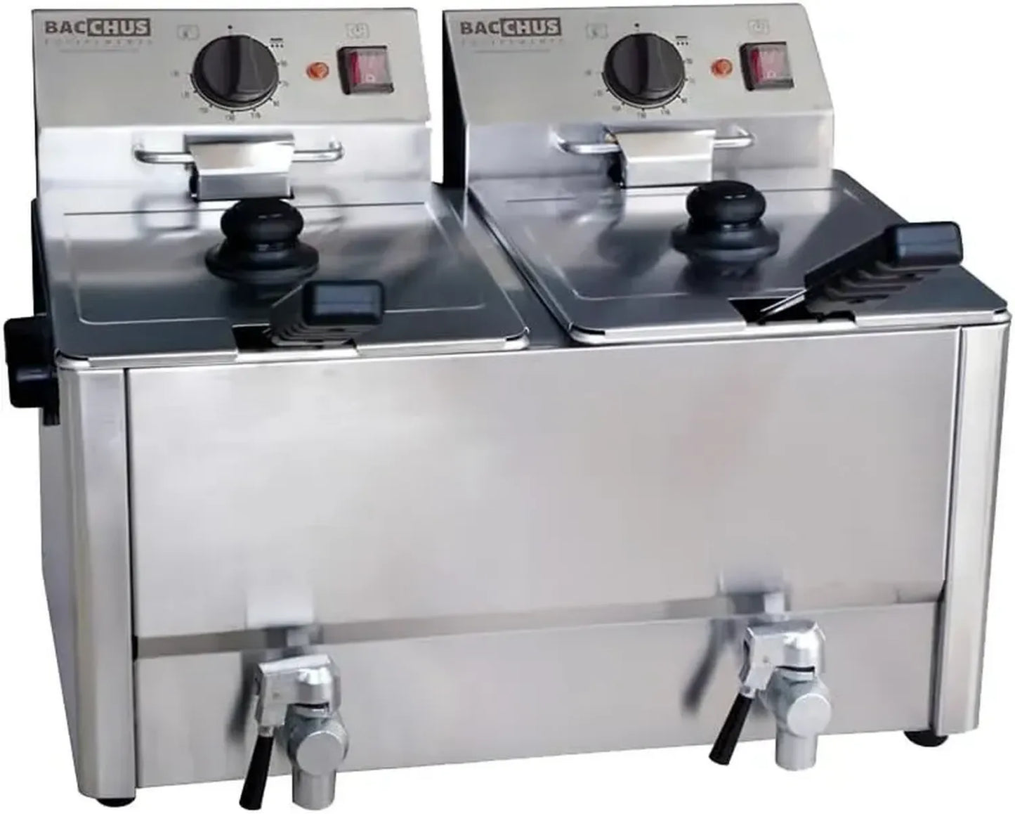 Friteuse Électrique Professionnelle 16L avec Double Cuve et Robinet de Vidange