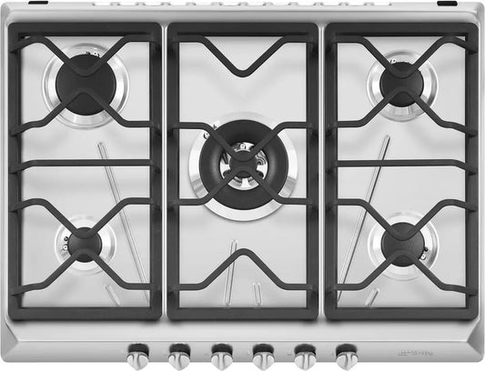 Plaque de Cuisson à Gaz SMEG SRV576O, Acier Inoxydable, Design Universel