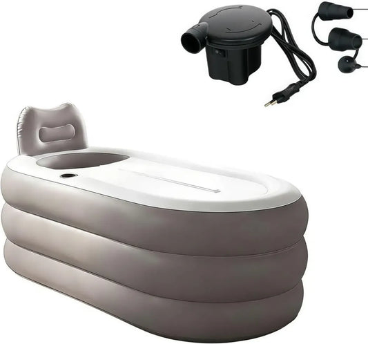 Baignoire portable pour adultes, 145 cm, idéale pour récupération sportive, modèle pliable avec housse zippée et appuie-tête, thérapie par eau froide