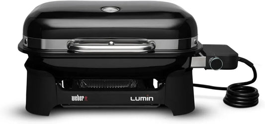 Barbecue électrique compact Weber Lumin, polyvalent, idéal pour griller et cuire, noir
