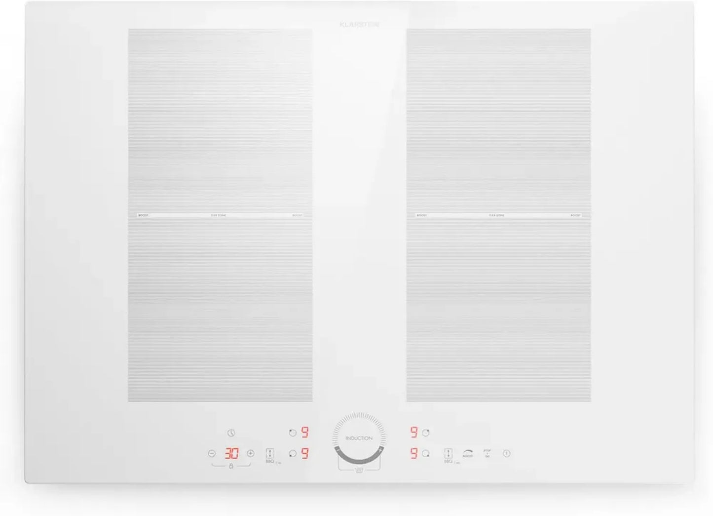 Table de Cuisson à Induction Klarstein, 4 Zones, 7000 W, Écran Tactile, Minuterie Intégrée, Sécurité Enfant