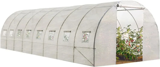 Serre de Jardin Professionnelle 24m² Blanche 8x3m pour Cultures Maraîchères