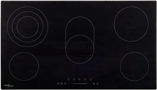Plaque de Cuisson Céramique 5 Feux, Commande Tactile, 77 cm, 8500 W pour Cuisine