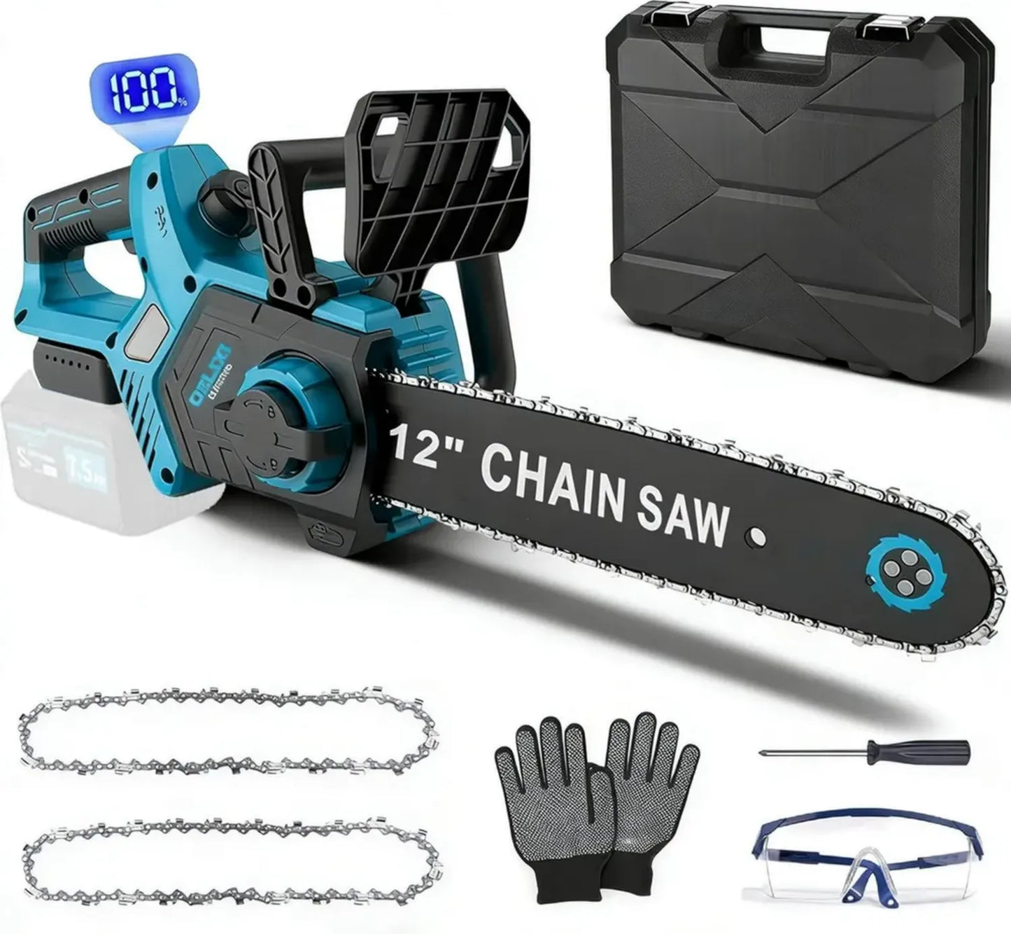 Scie à chaîne électrique 30 cm, compatible Makita 18V, moteur sans balais 1000W