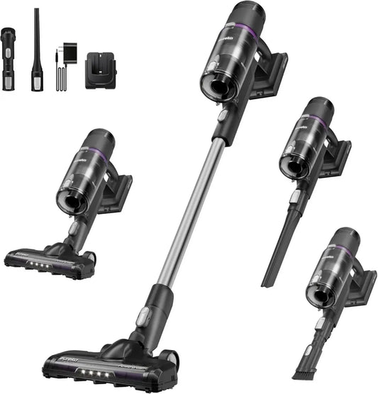 Aspirateur Balai Sans Fil Eureka NEC410BK, Léger et Rechargeable pour Sols Durs et Poils d'Animaux, Noir