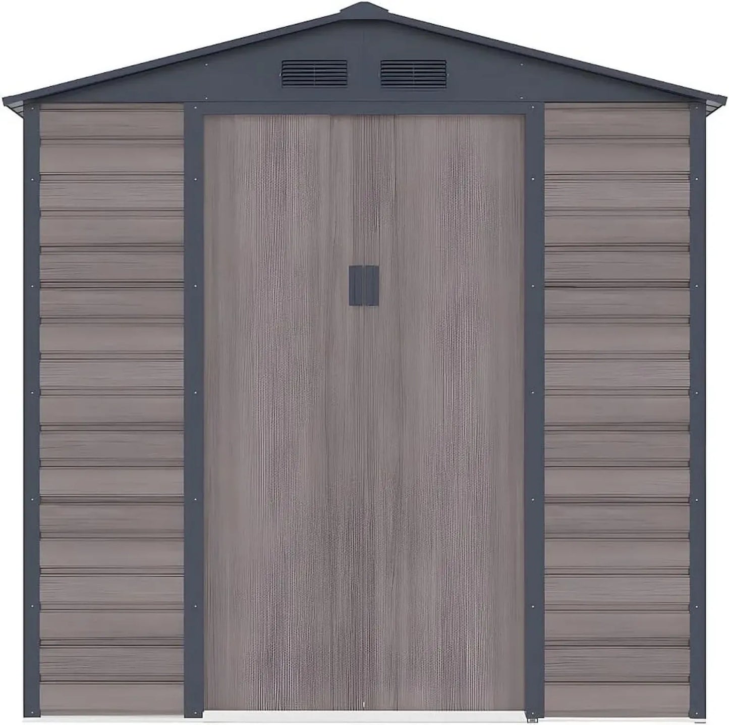 Abri de Jardin en Acier Galvanisé Gris Effet Bois 4,15 m² - Modèle ADELMO